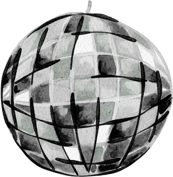 Bola de discoteca en acuarela